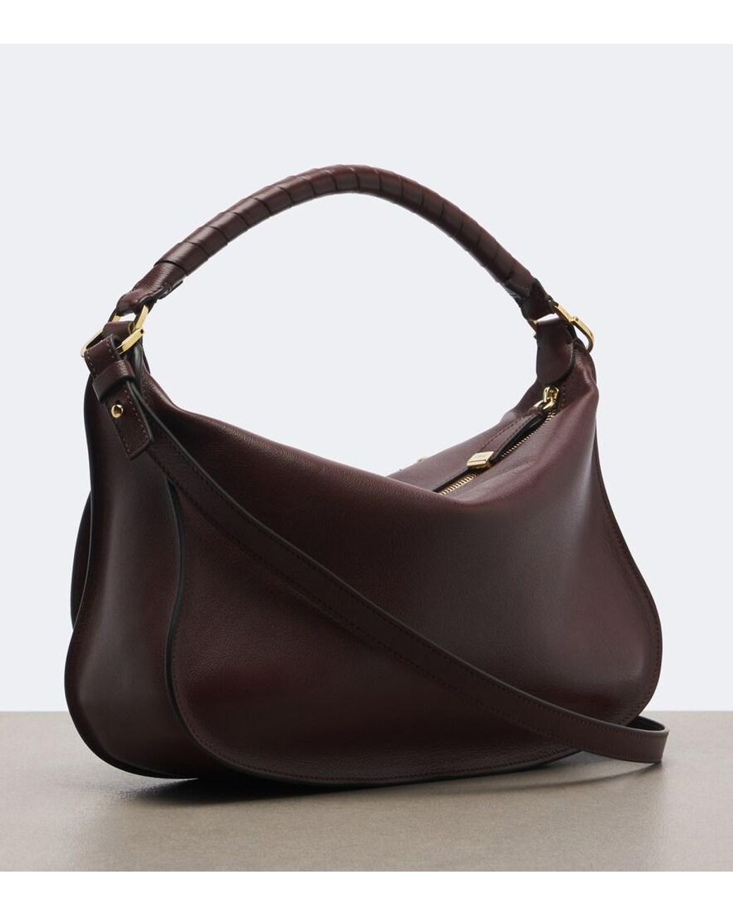 Chloé Brown Marcie Medium Studded Leather Shoulder Bag
