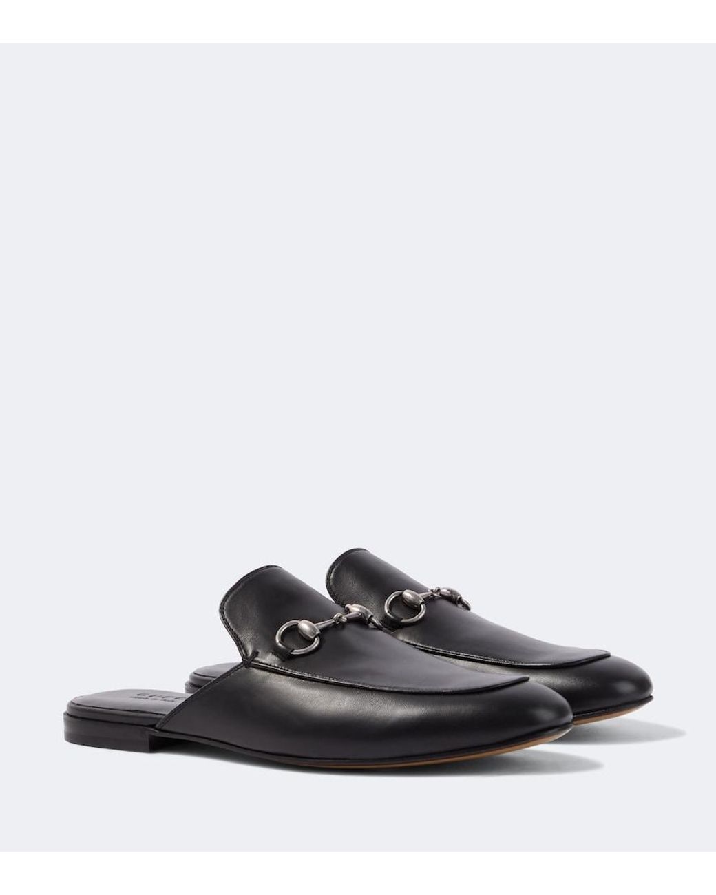 Gucci Black Jordaan Leather Mules for men