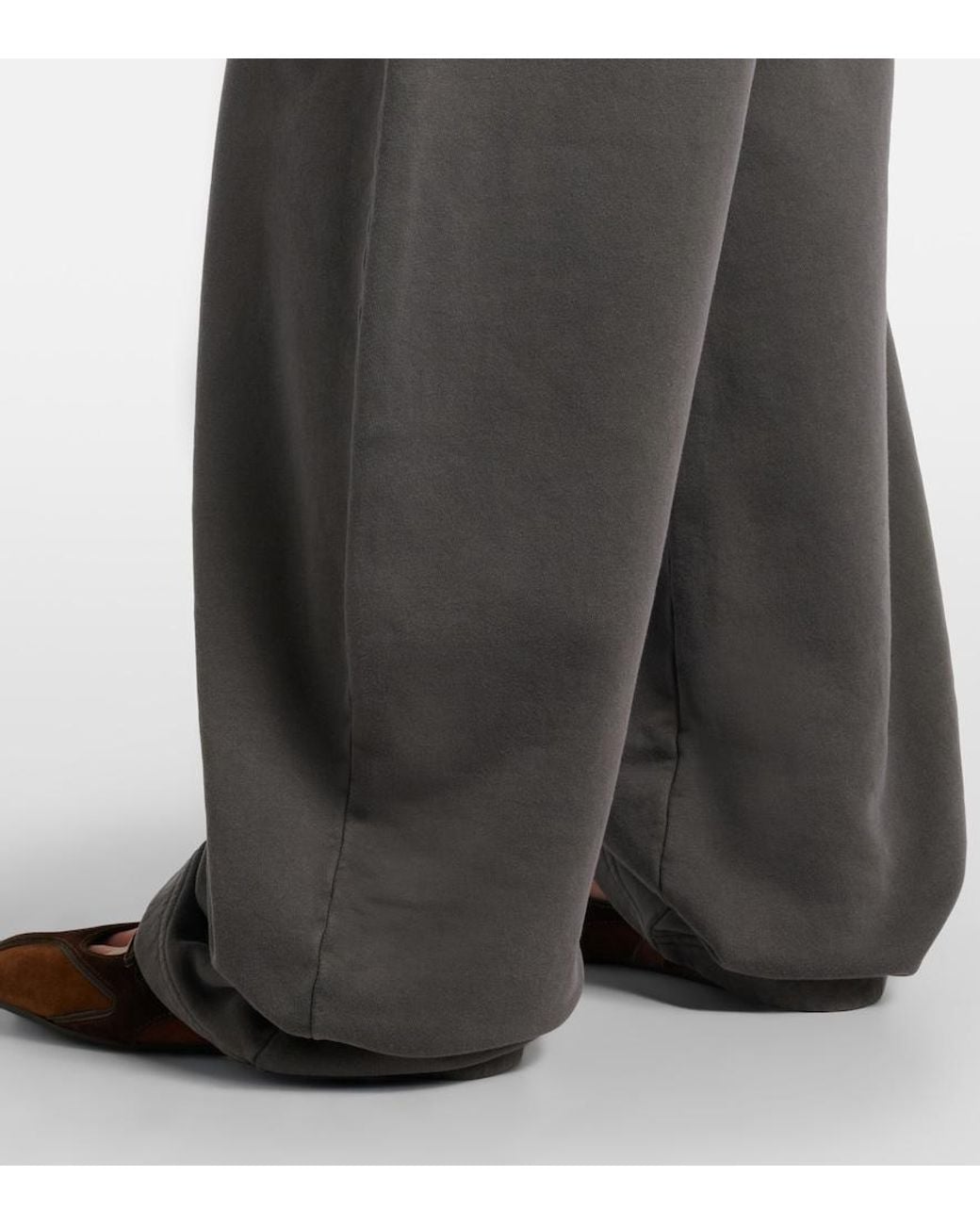The Attico Gray Cotton Jersey Barrel-Leg Sweatpants