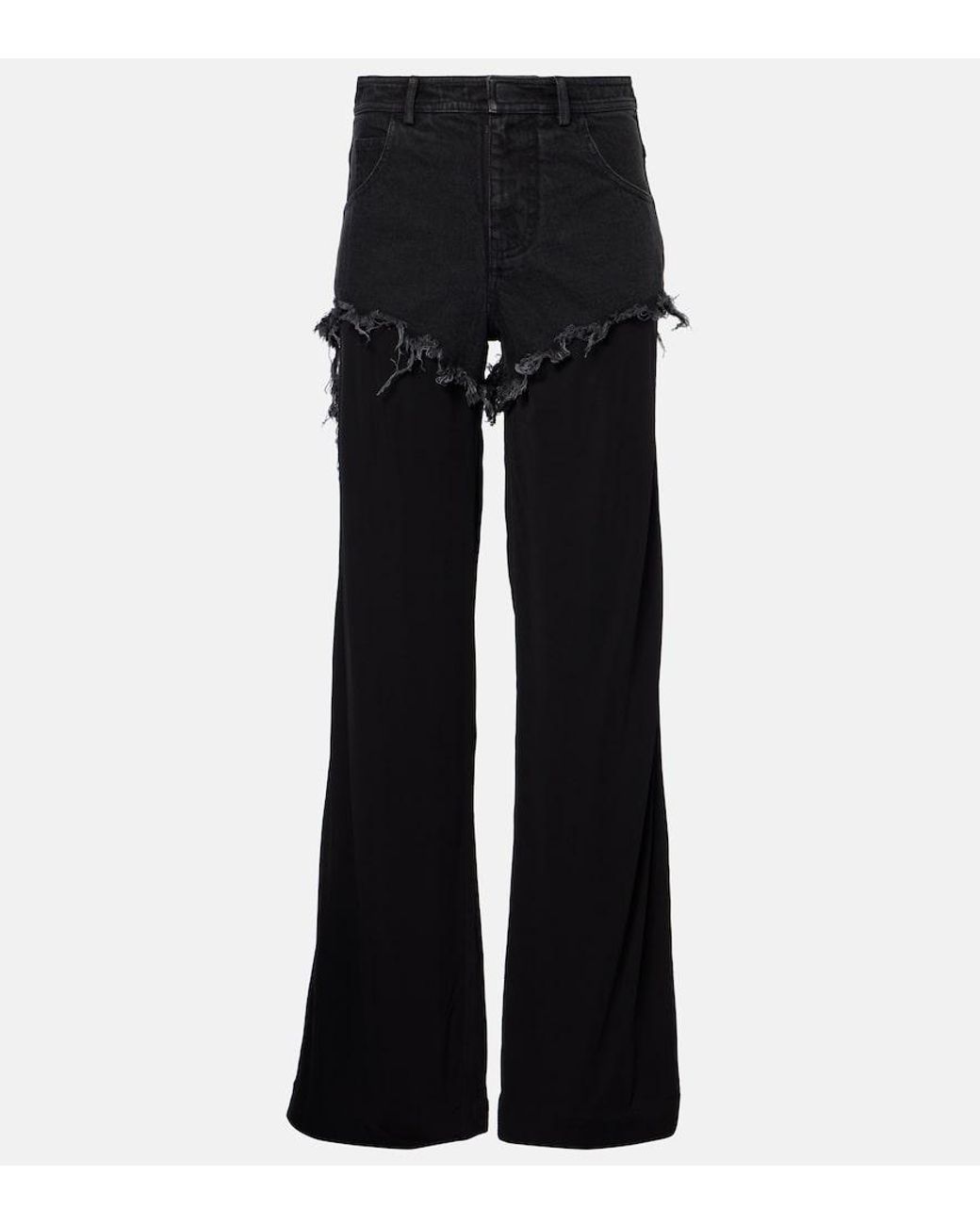 Christopher Esber Black Duke Splice Layered Straight Jeans