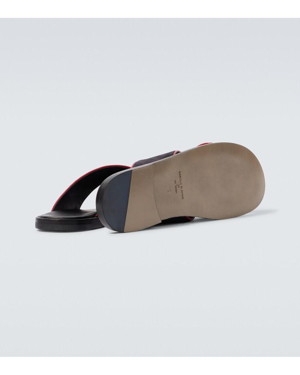 Manolo Blahnik Blue Otawi Suede Sandals for men