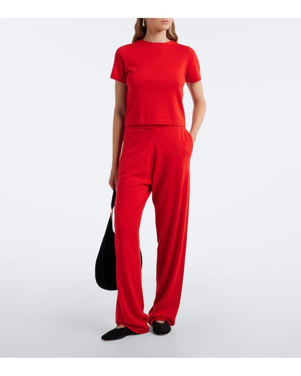 Extreme Cashmere Red N°267 Tina Cotton And Cashmere T-Shirt