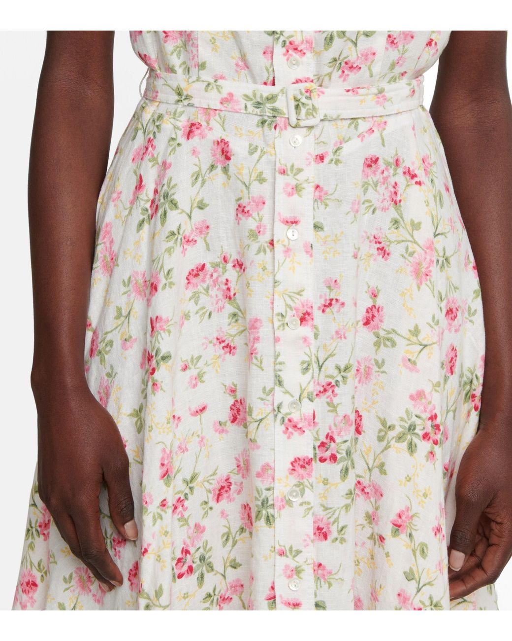 【送料 関税込】POLO RALPH LAUREN Floral linen midi dress Floral linen midi dress in black - Polo Ralph Lauren | Mytheresa