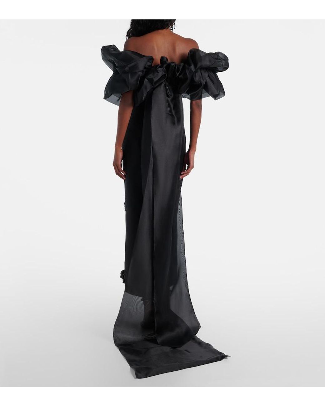 LEO LIN Black Zayna Sequined Gown And Cape Set