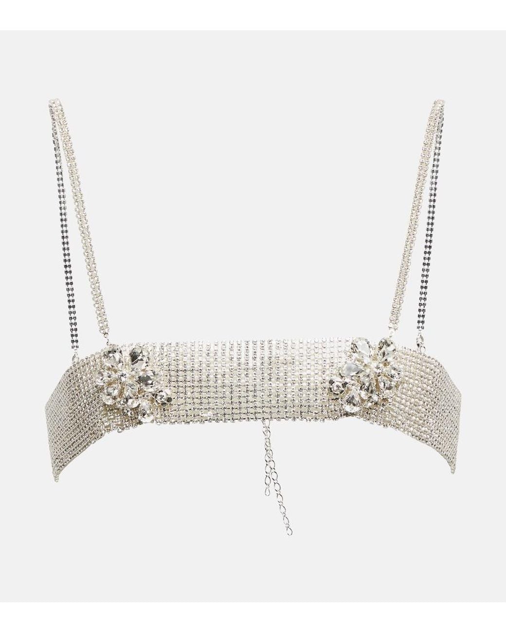 Magda Butrym Natural Bandeau Crystal Jewelry Top