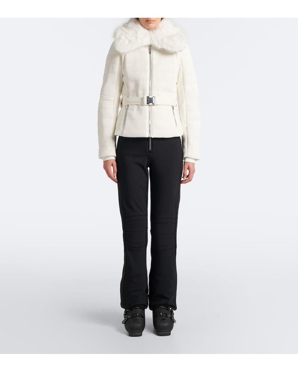 Fusalp White Gitu Belted Corduroy Ski Jacket