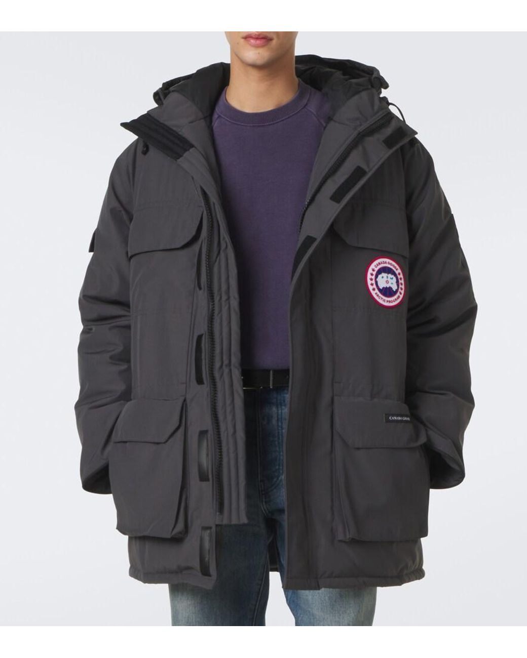 Canada Goose Black Expedition Hooded Down Jacket for men