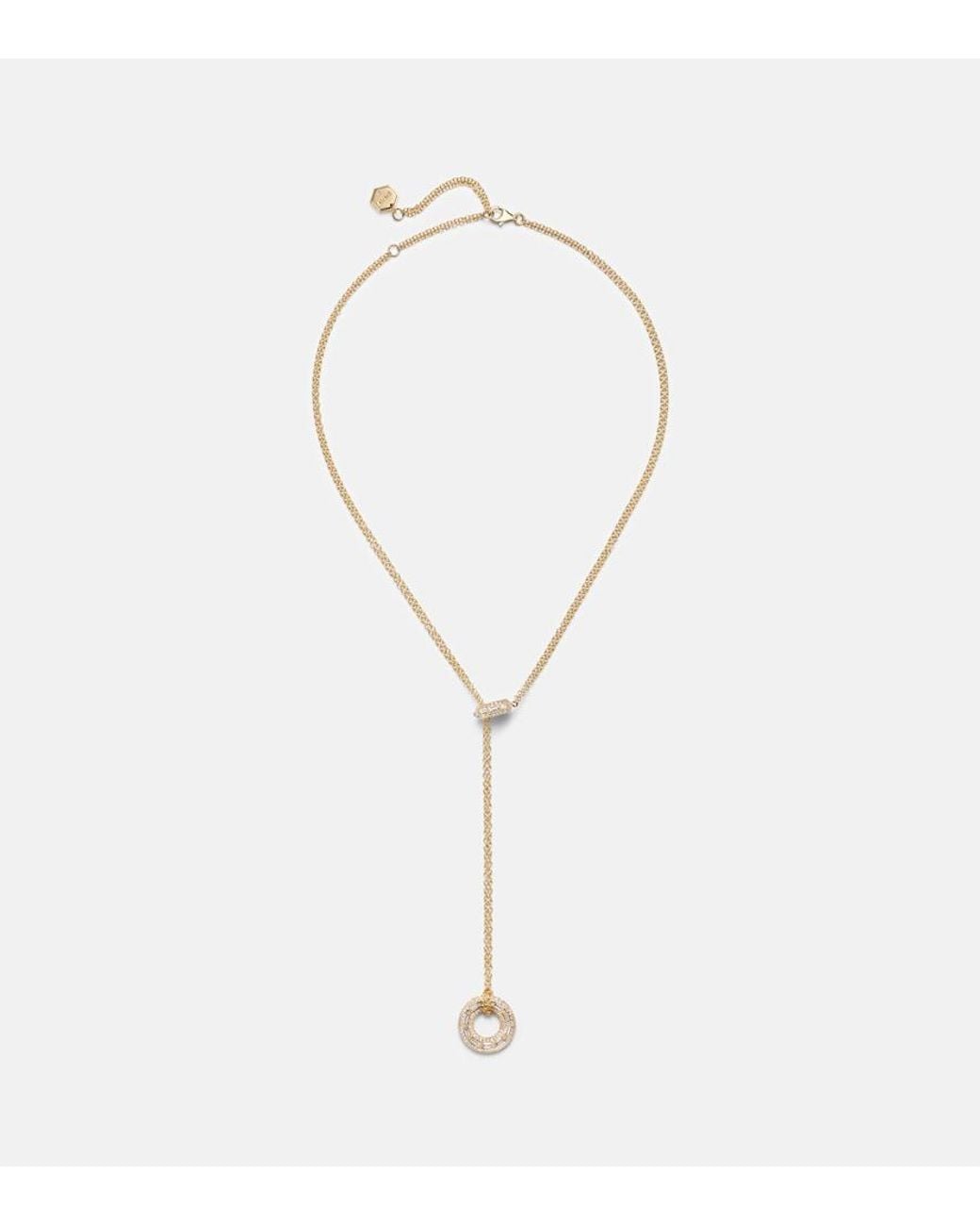 SHAY White Orbit 18Kt Lariat Necklace With Diamonds
