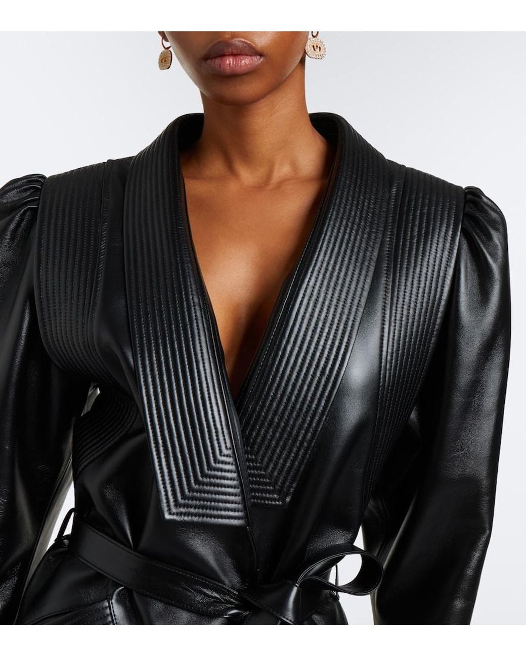 Valentino Garavani Black Belted Leather Jacket