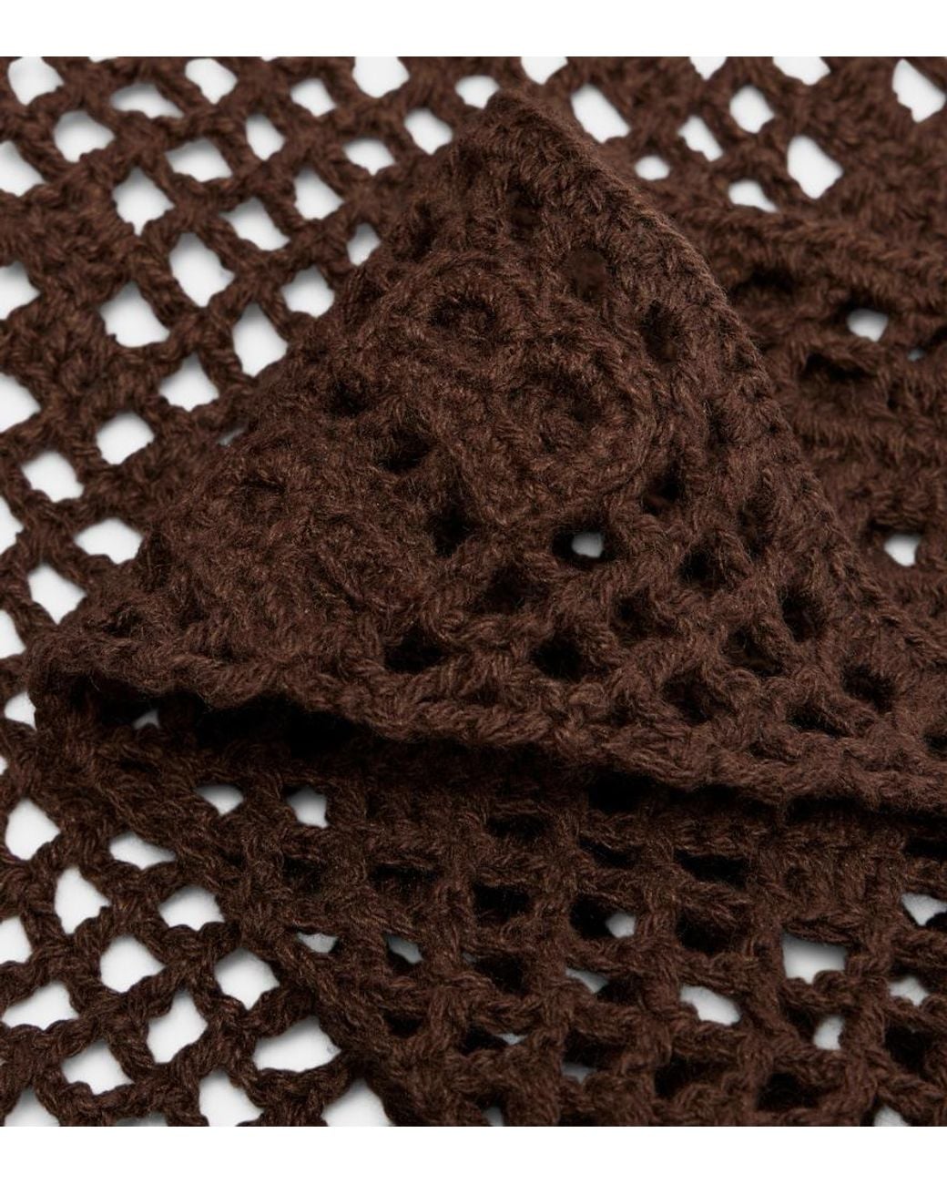 Ruslan Baginskiy Black Crochet Cotton Scarf