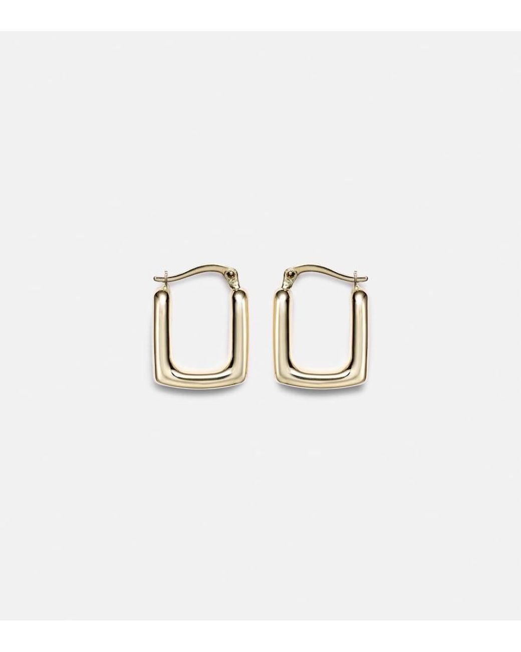 STONE AND STRAND Metallic Squared Off 14Kt Hoop Earrings