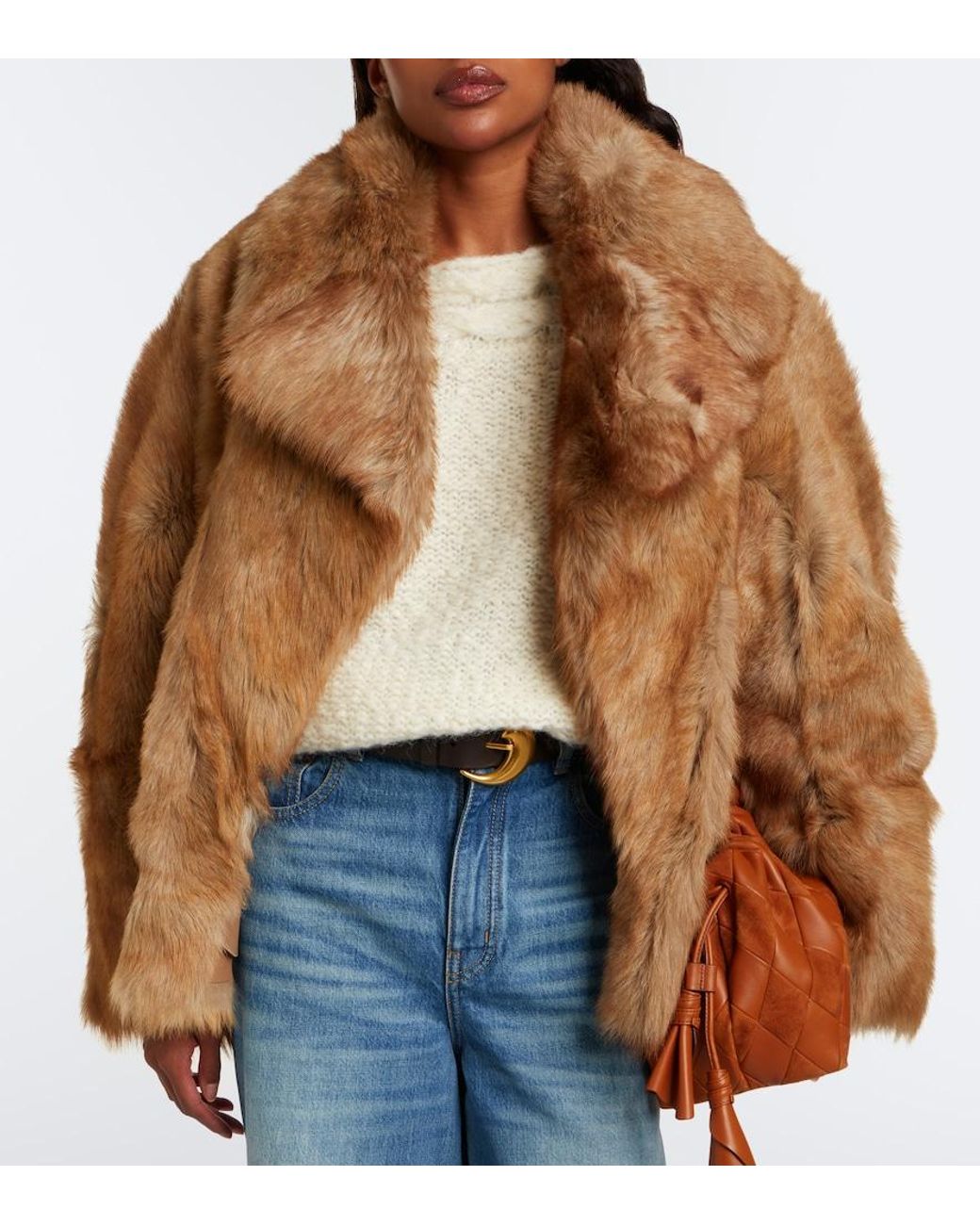 Zimmermann Brown Valiant Belted Shearling Jacket