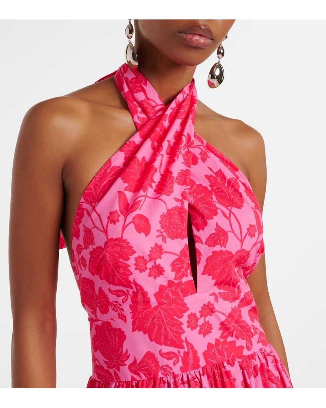 Heidi Klein Pink Fairhaven Floral Cotton-Blend Maxi Dress