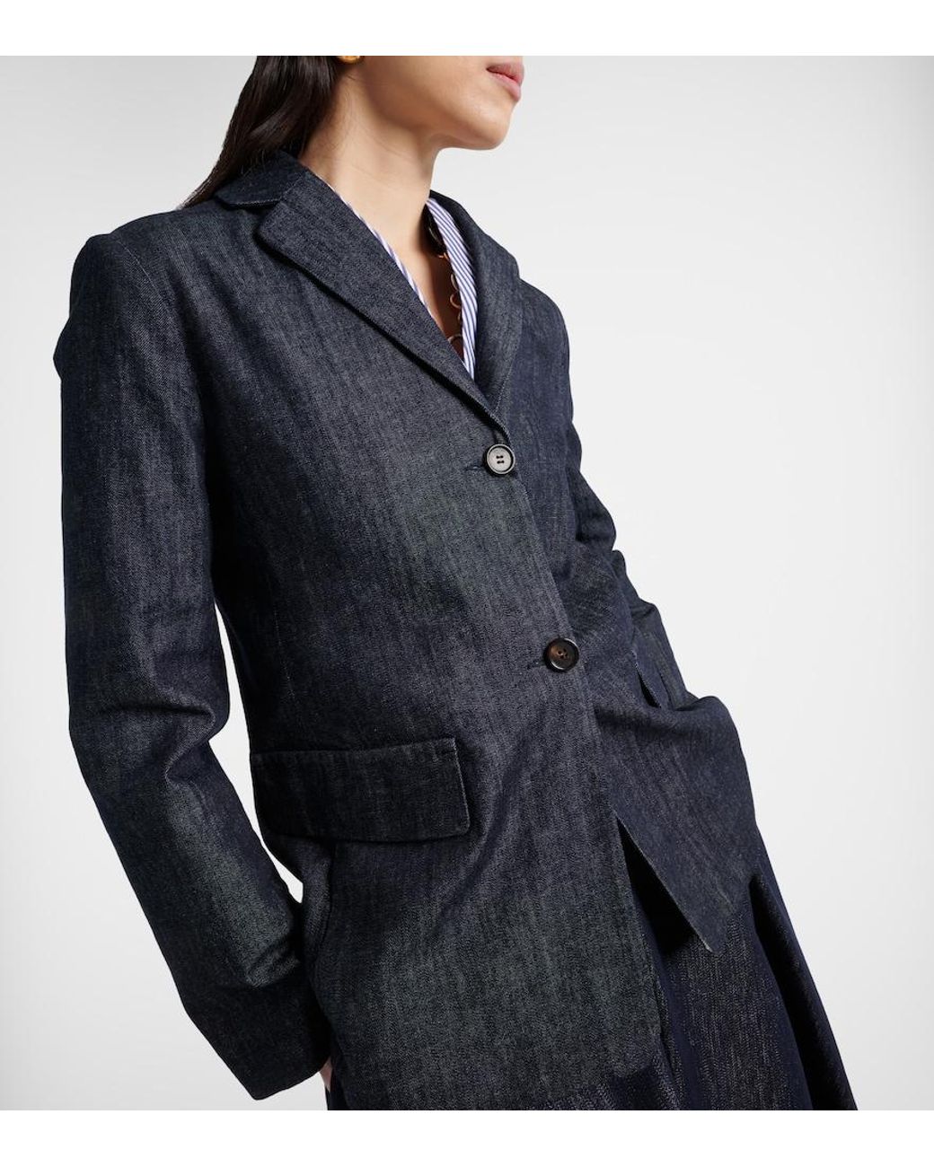 Max Mara Blue Leone Denim Blazer
