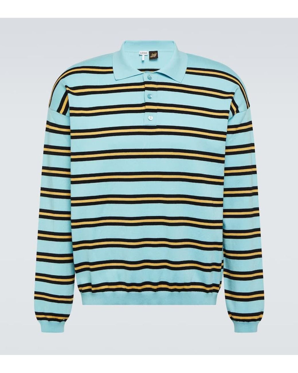 Loewe Paula'S Ibiza Striped Cotton Jersey Polo Sweater in Green