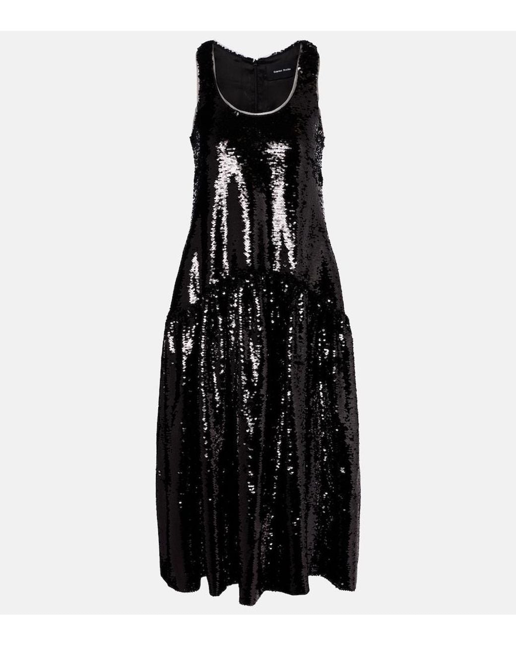Simone Rocha Black Sequined Cocktail Dress