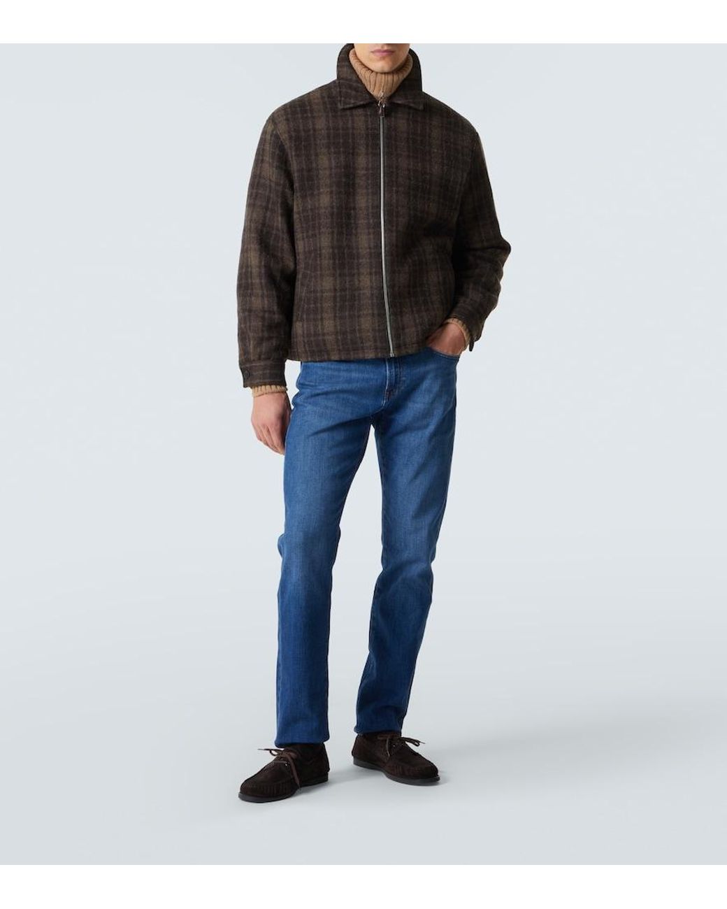 FRAME Black Checked Virgin Wool Blouson Jacket for men