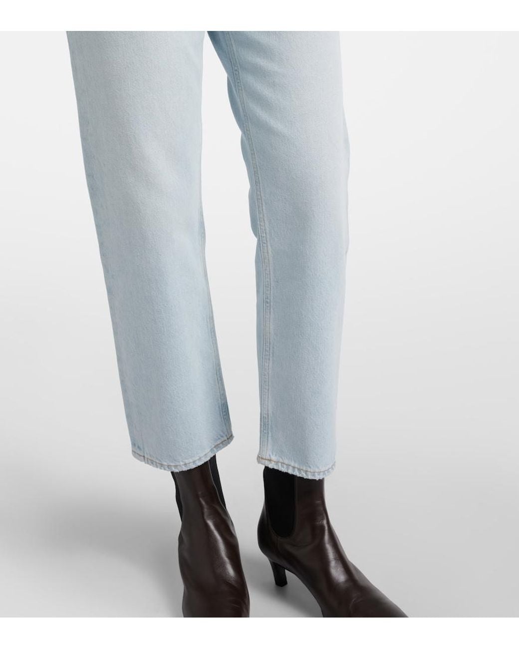 Agolde Blue '90S Crop Straight Jeans