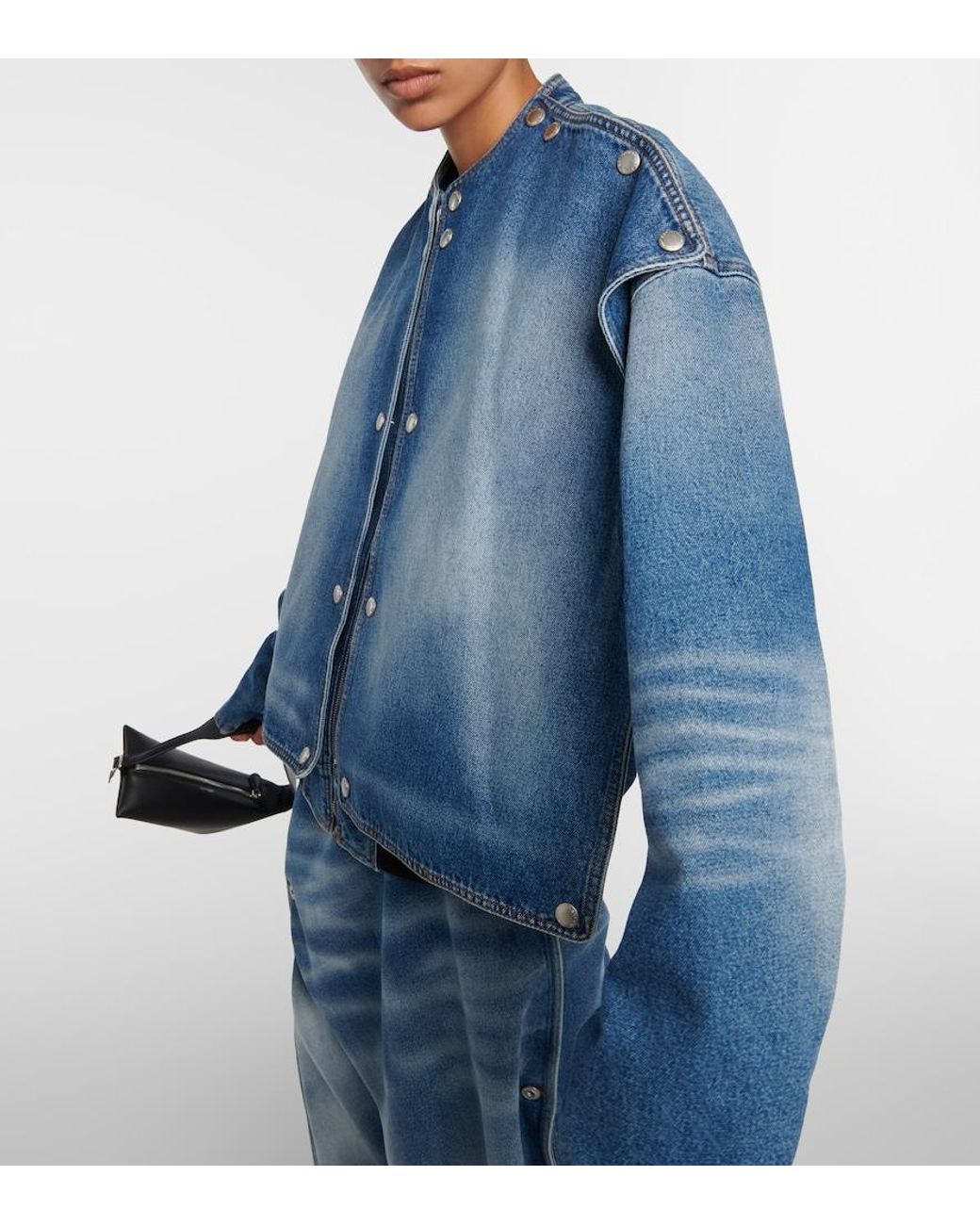 Y. Project Blue Snap Off Denim Bomber Jacket