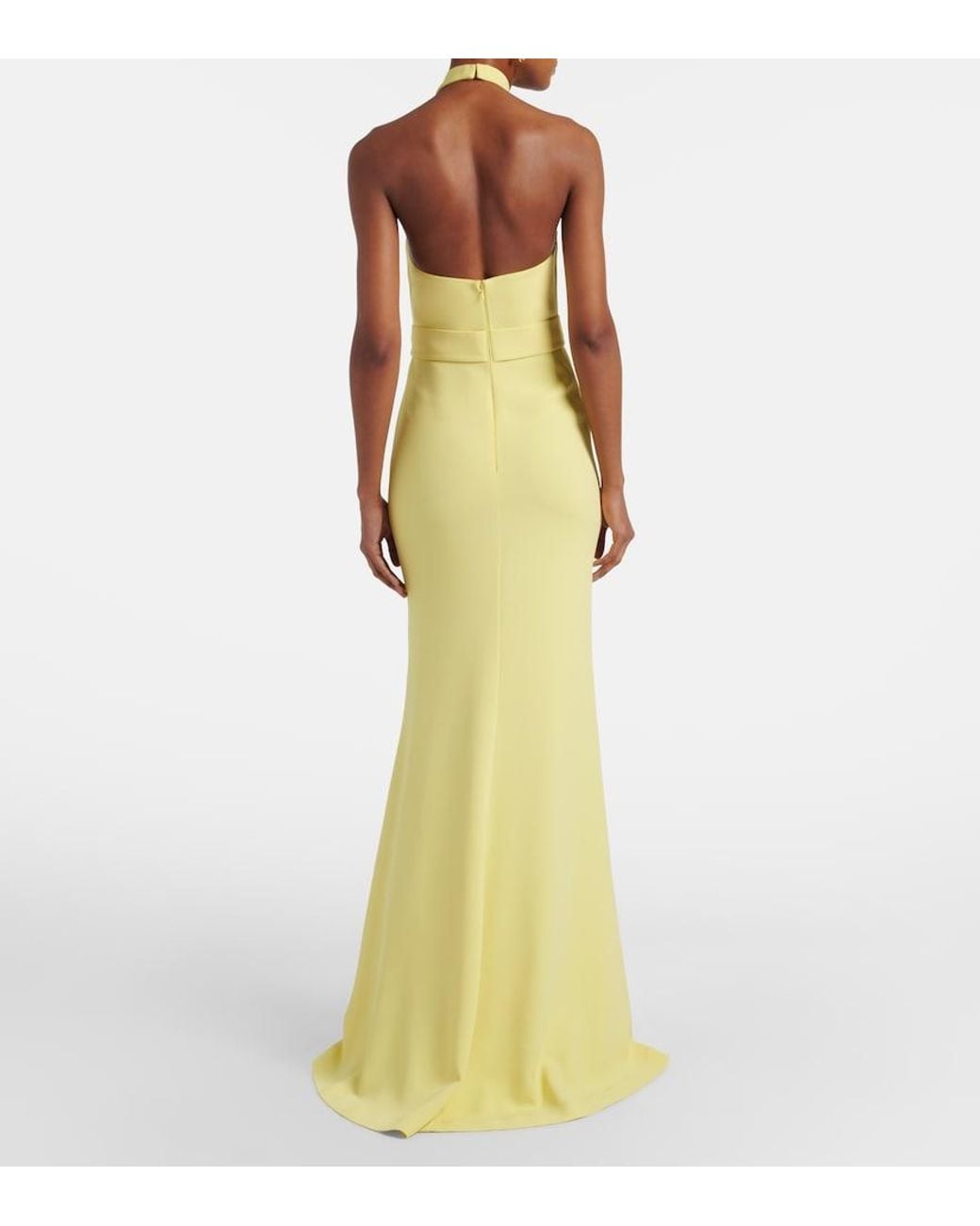 Elie Saab Yellow Halterneck Cady Gown
