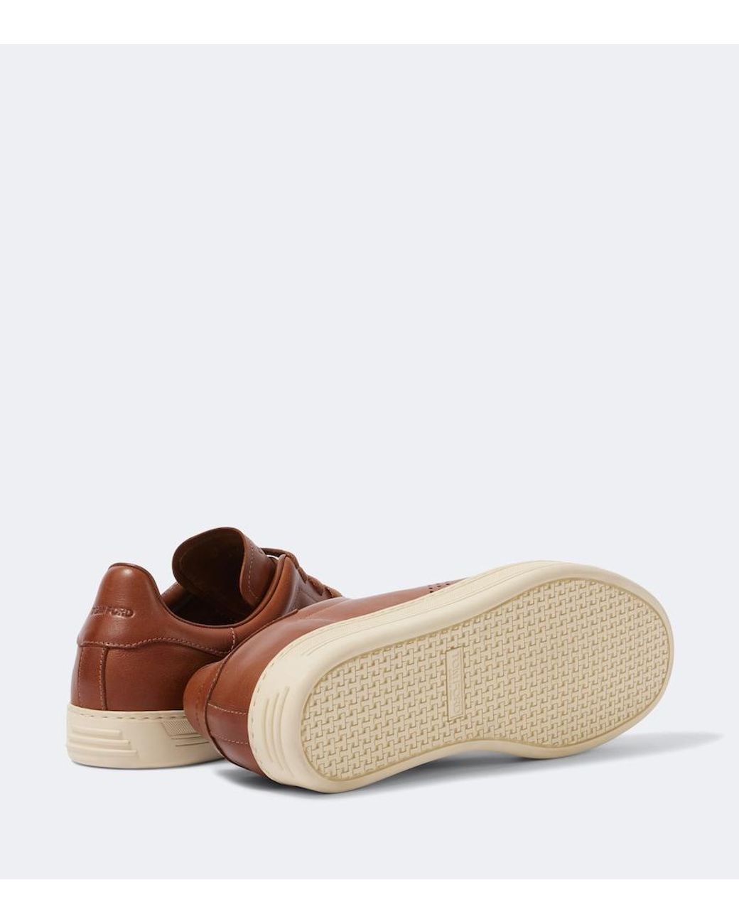 Tom Ford Brown Warwick Perforated Leather Sneakers for men
