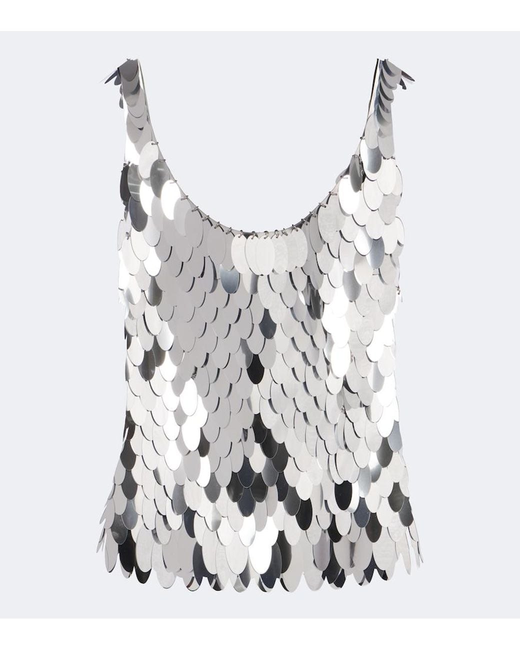 Rabanne White Sequin-Embellished Top