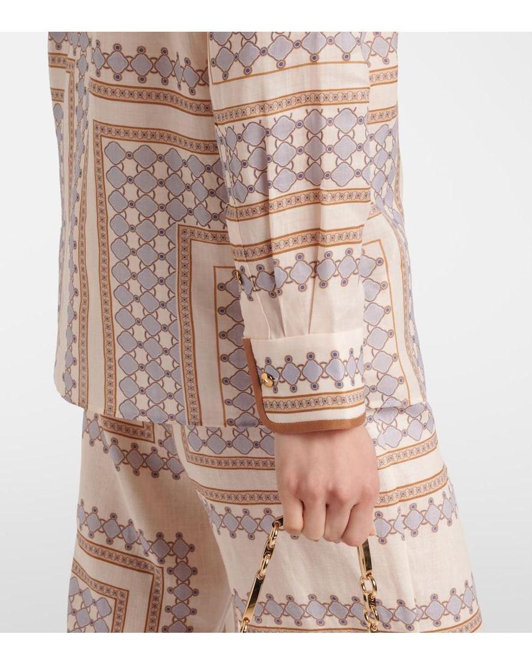 Zimmermann Natural Printed Ramie Shirt
