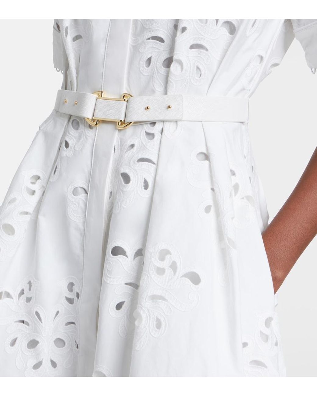 Rebecca Vallance White Artesan Broderie Anglaise Shirt Dress