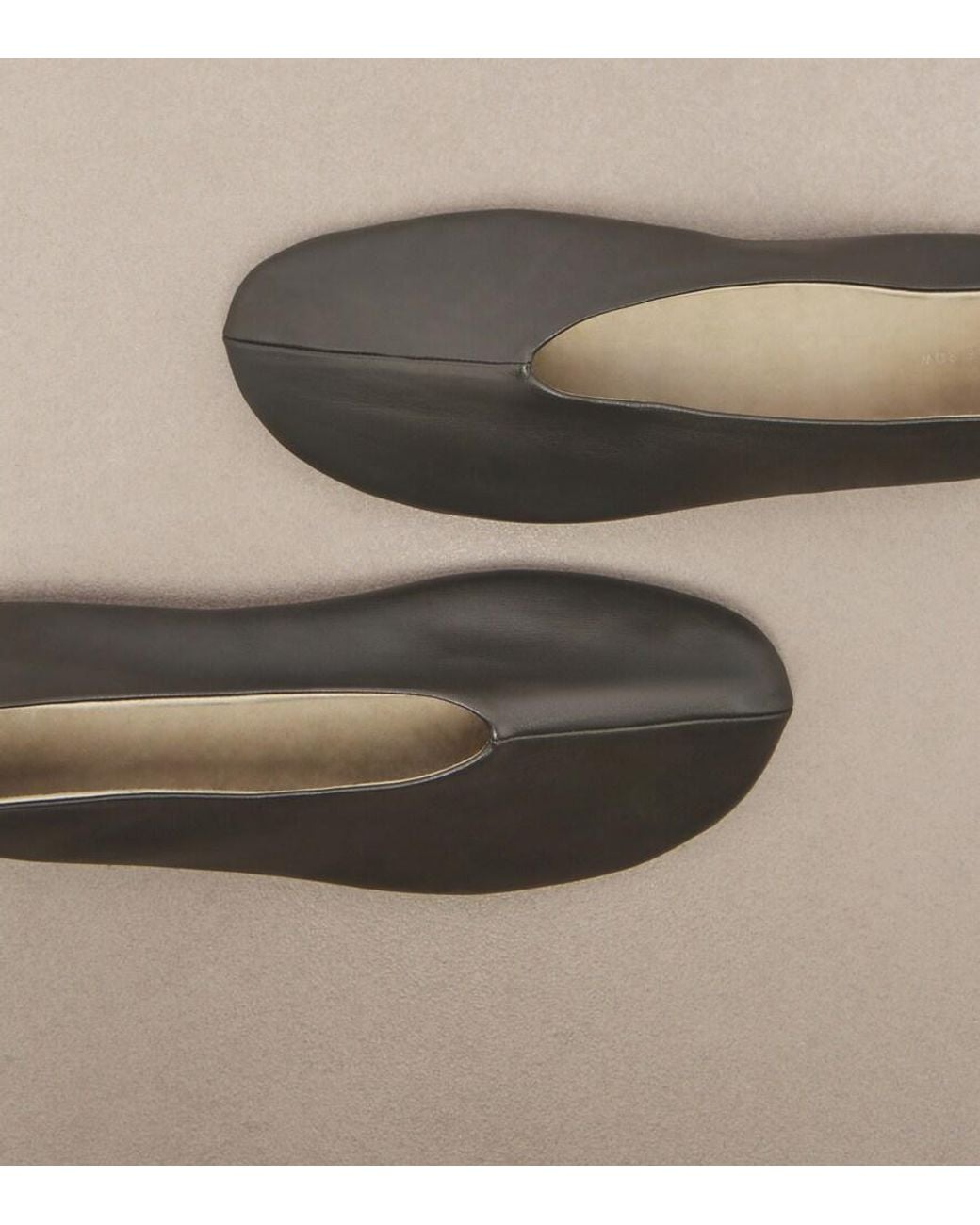 The Row Gray Stella Leather Ballet Flats