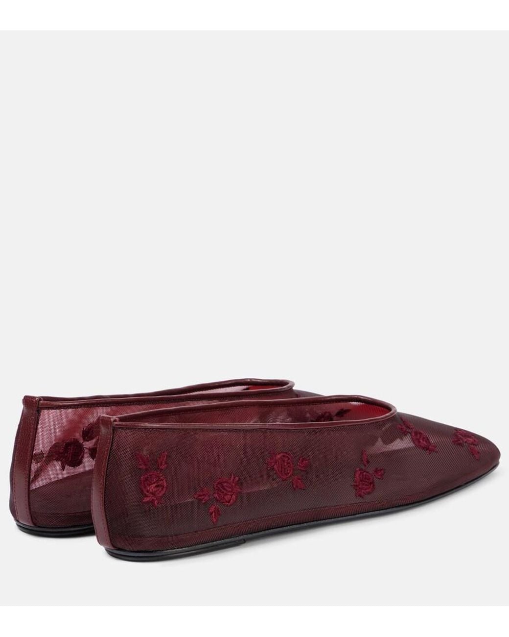 Magda Butrym Embroidered Mesh Ballet Flats