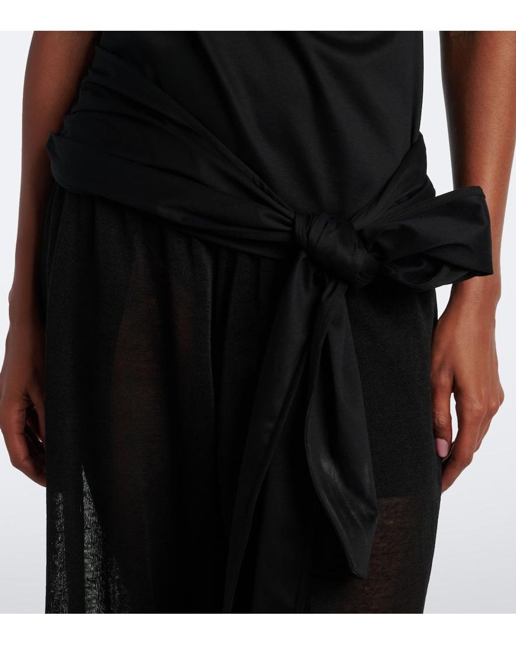 Proenza Schouler Black Zafira Asymmetric Cotton Jersey Top