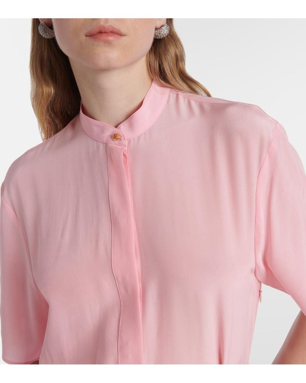 Stella McCartney Pink Iconic Silk Midi Dress
