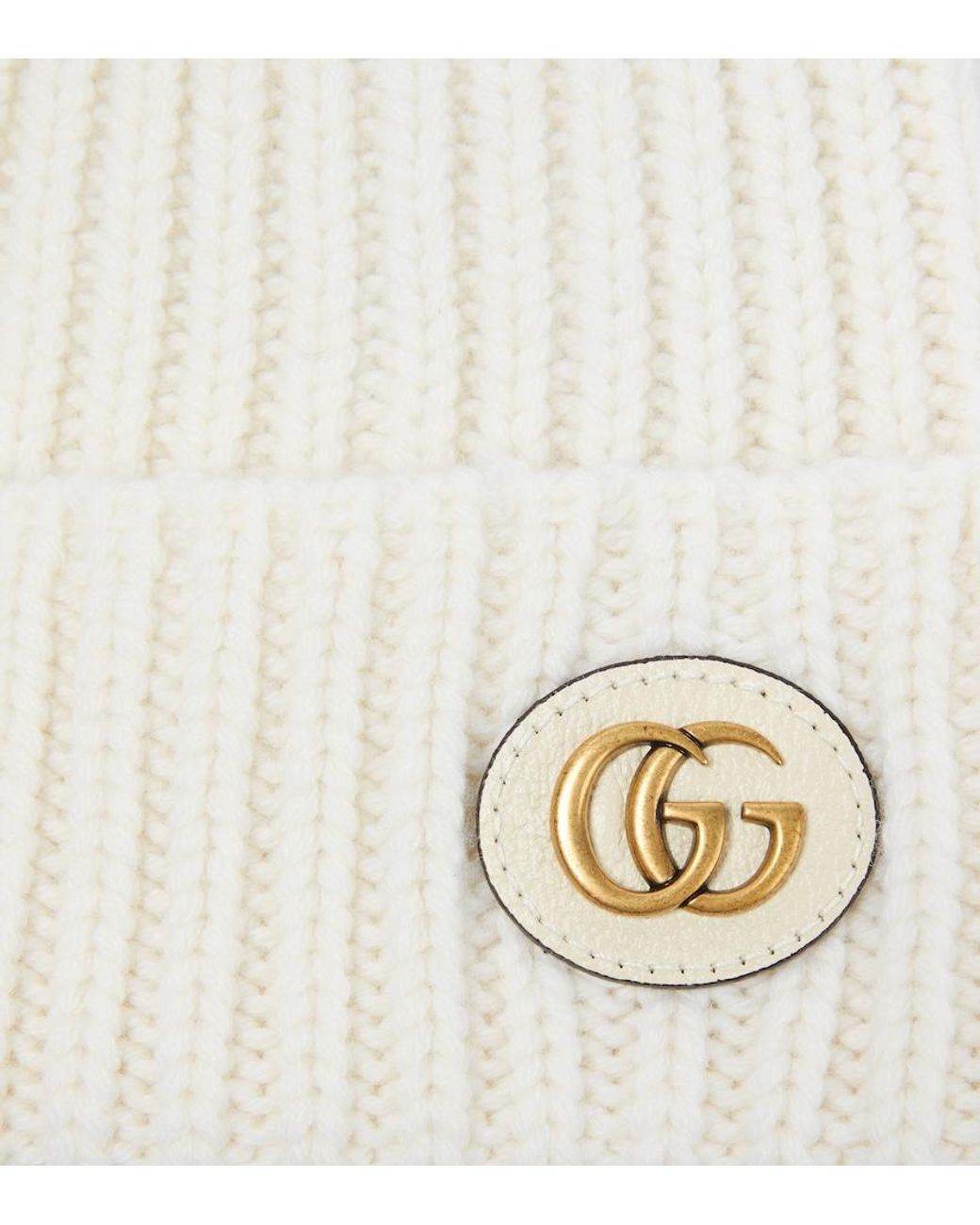 Gucci Natural Wool Cashmere Hat With Double G