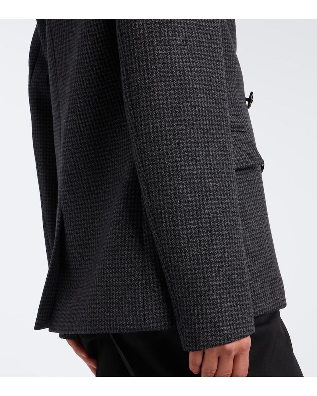 Balenciaga Black Houndstooth Double-Breasted Wool Jacket
