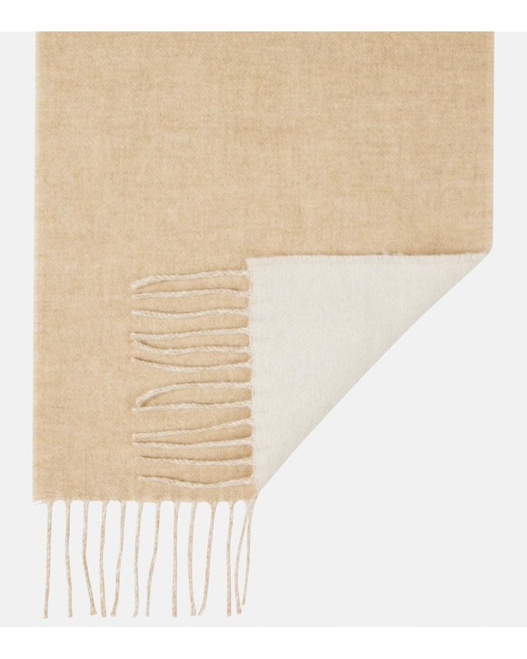 Loewe White Wool And Cashmere Scarf