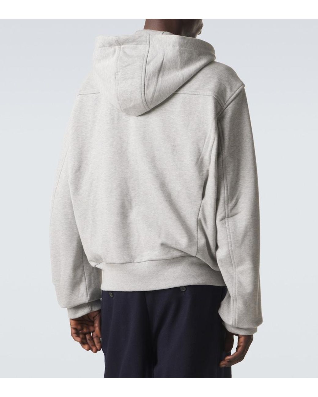 Dries Van Noten Gray Cotton Zip-Up Hoodie for men