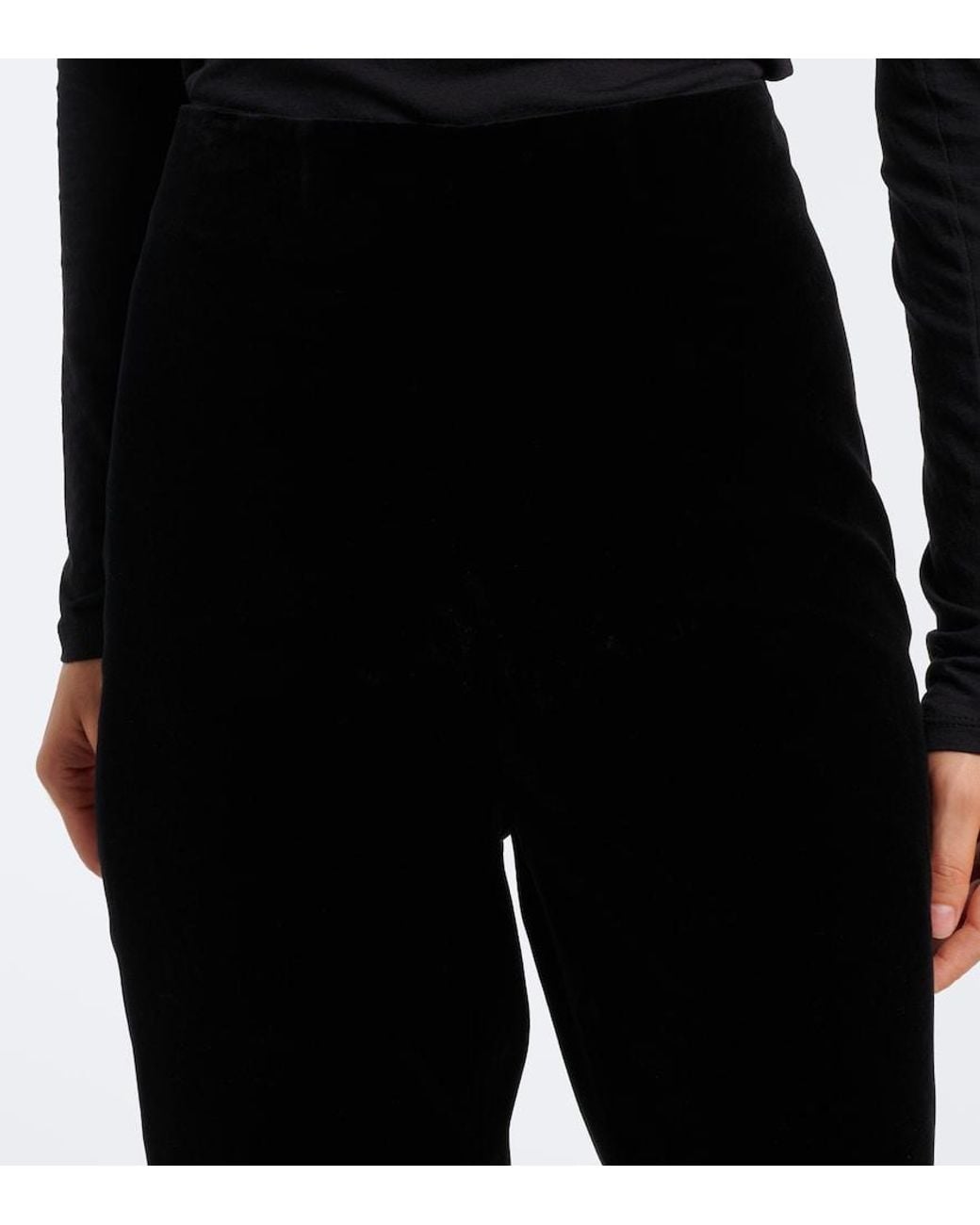 Rohe Black Cotton Velvet Cigarette-Leg Pants