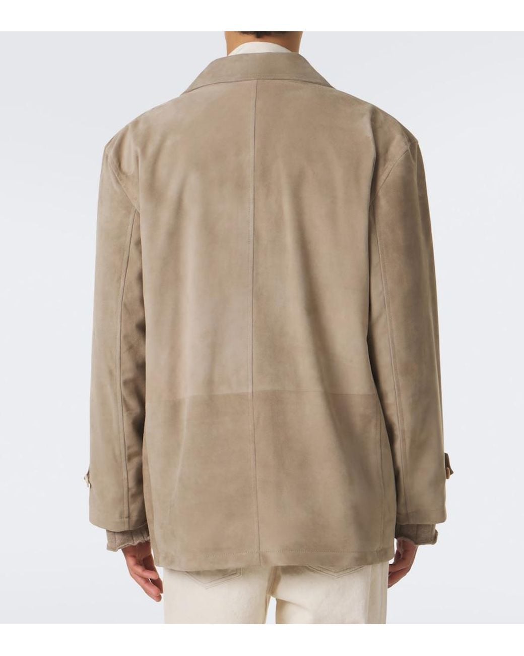 STÒFFA Natural Double-Breasted Suede Jacket for men