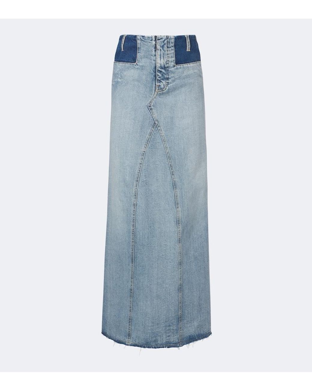 Maison Margiela Blue Paneled Denim Maxi Skirt