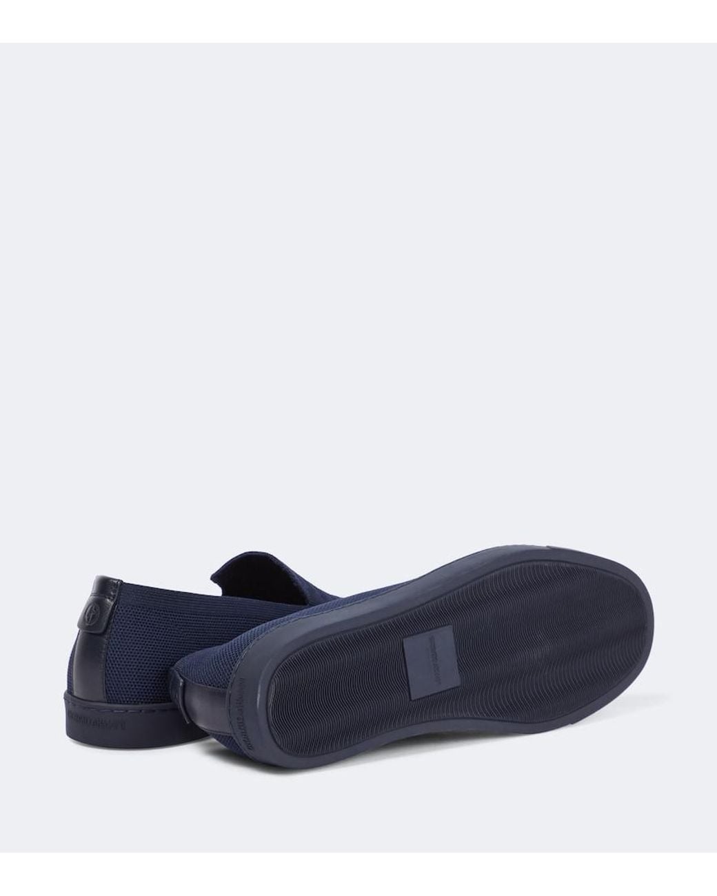 Giorgio Armani Blue Canvas Slip-On Shoes for men