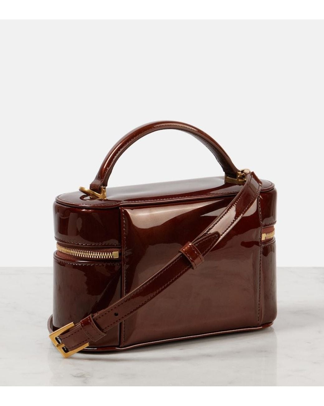 Saint Laurent Red Gaby Cassandre Patent Leather Vanity Bag