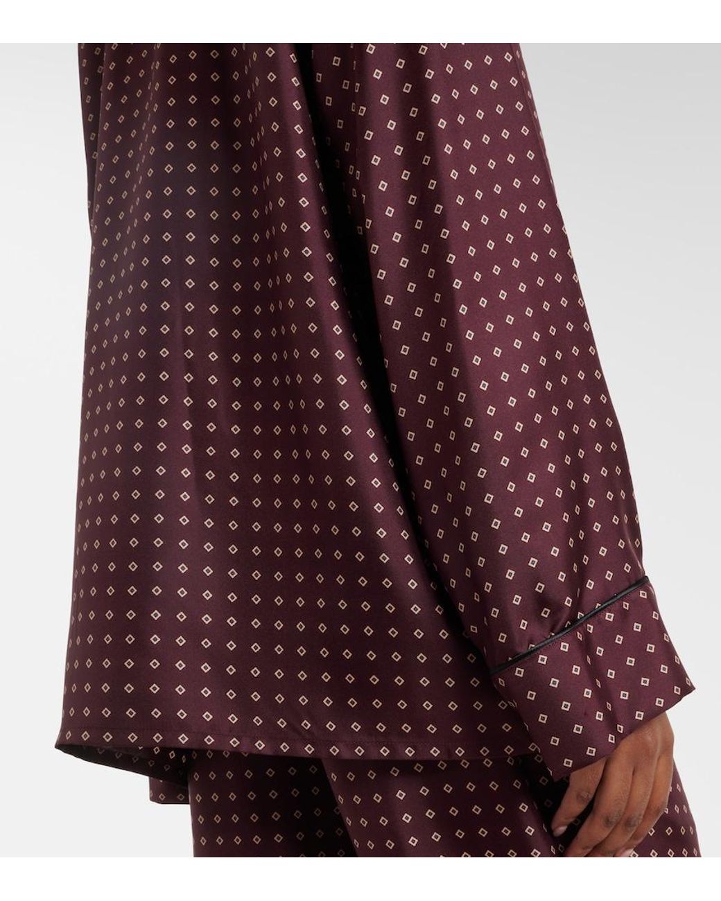 Saint Laurent Purple Printed Silk Satin Pajama Shirt