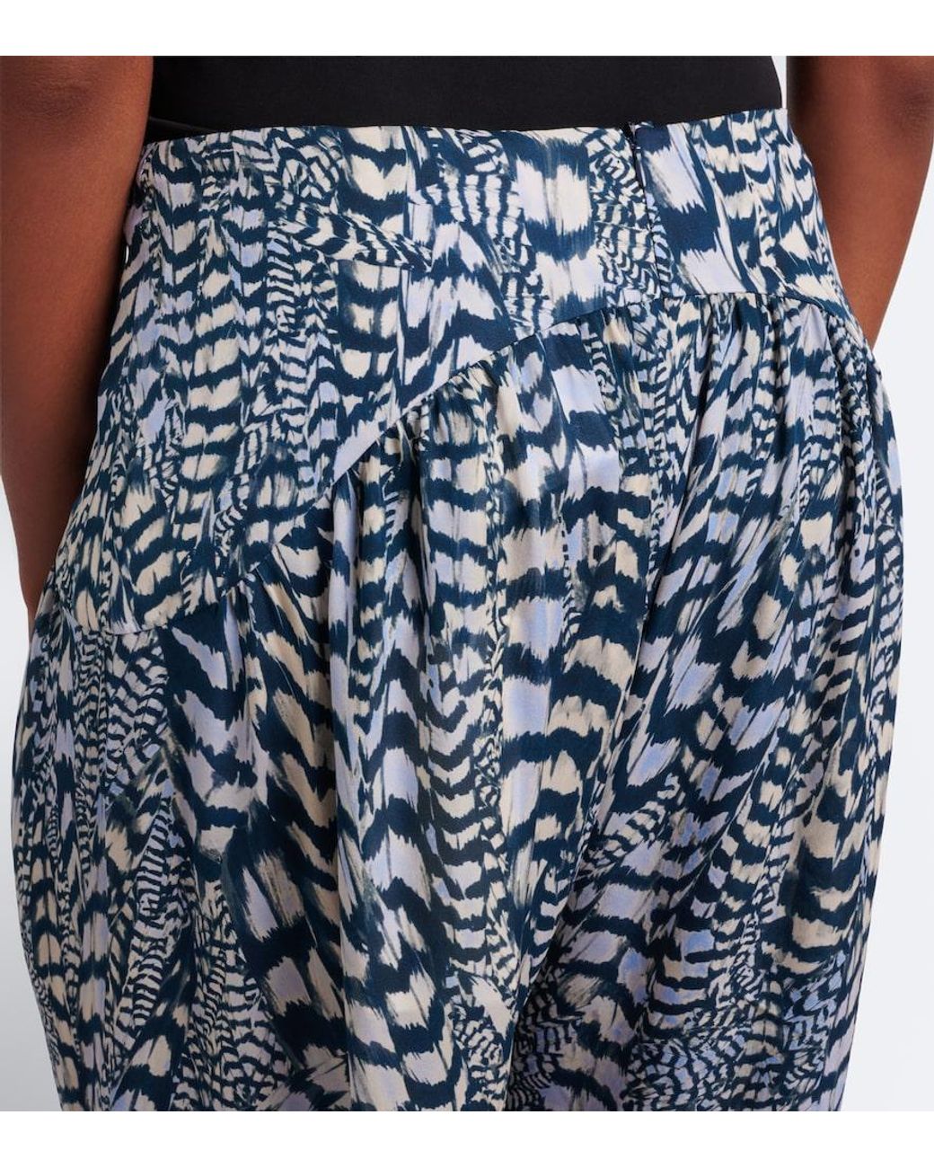 Johanna Ortiz Blue Whispered Motion Silk Georgette Balloon Pants