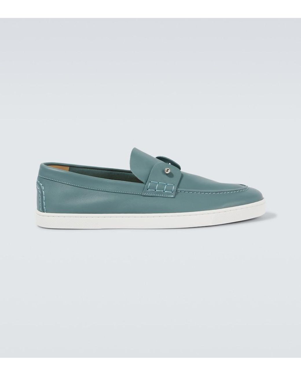 Christian Louboutin Blue Chambeliboat Leather Shoes for men