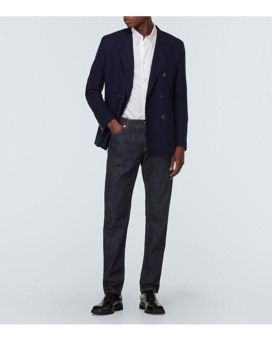 Dolce & Gabbana Blue Mid-Rise Slim Jeans for men