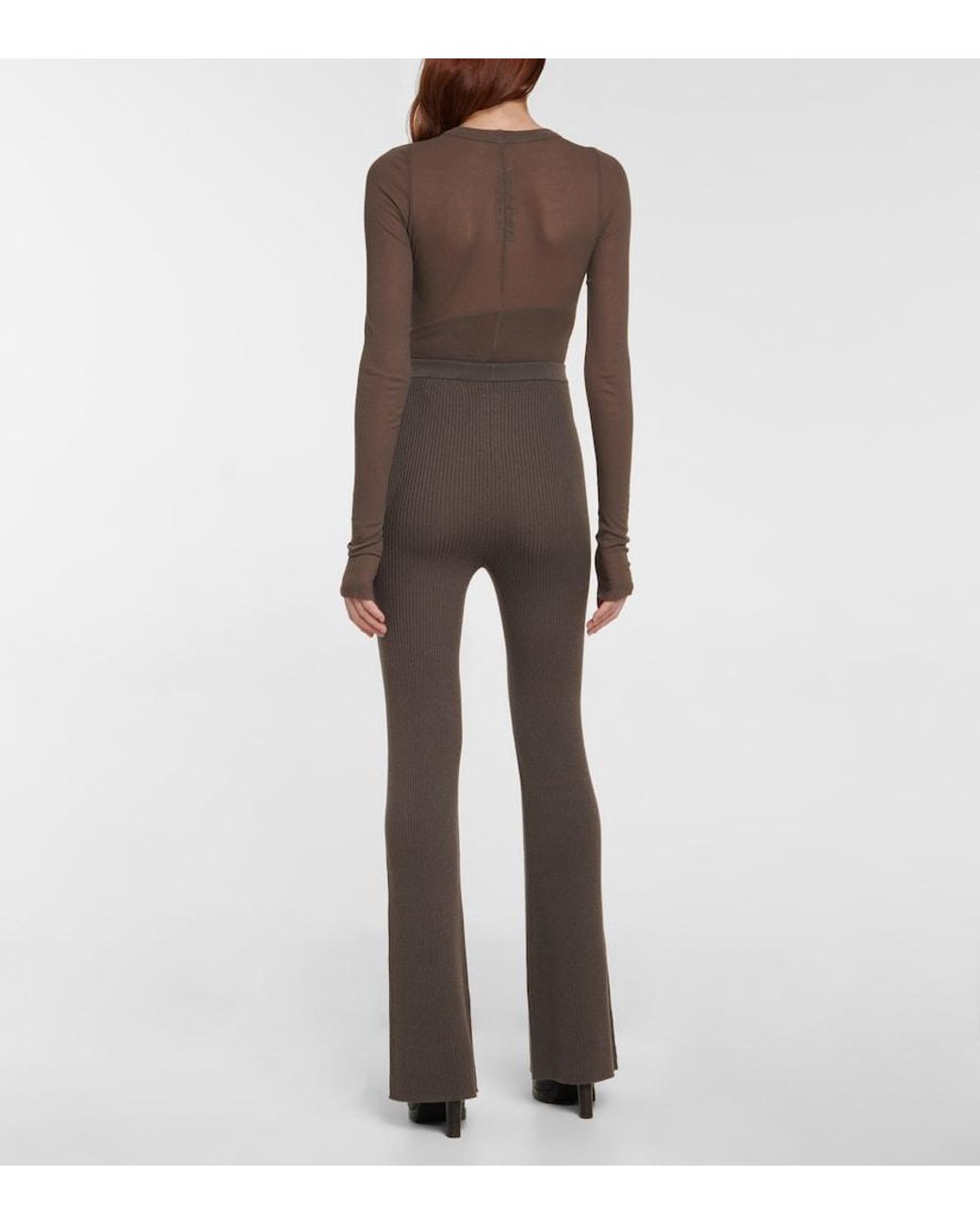 Rick Owens Multicolor Rib-Knit Wool-Blend Pants