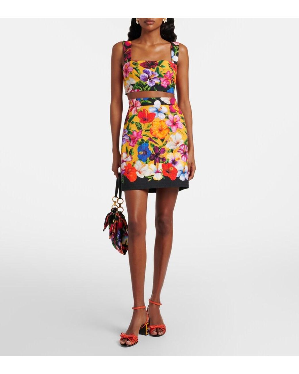 Dolce & Gabbana Pink Floral Crop Top