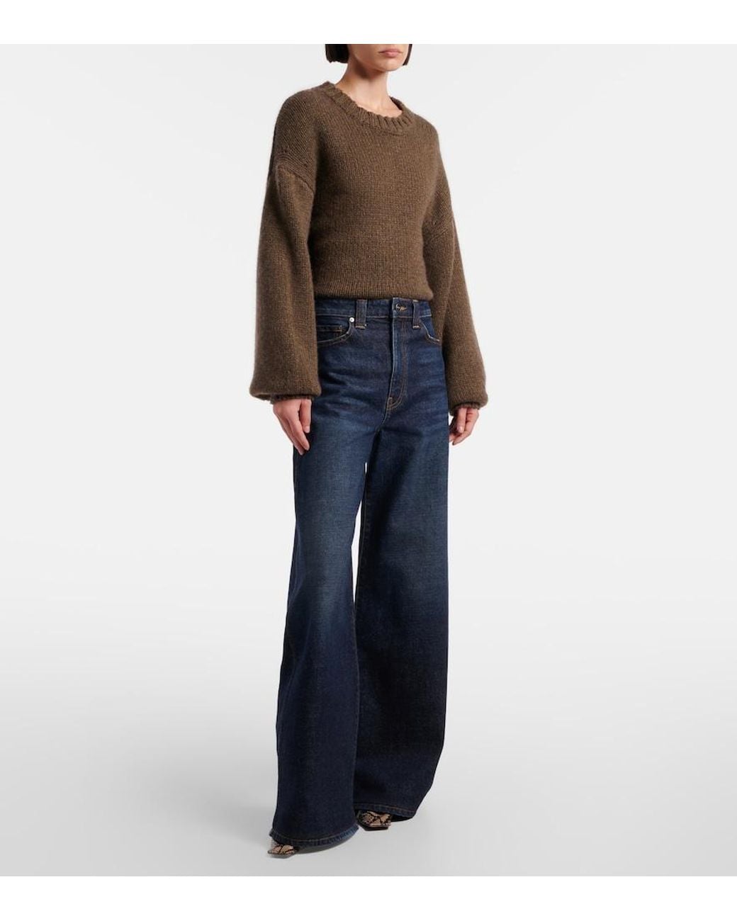 Khaite Blue Dane Wide-Leg Jeans