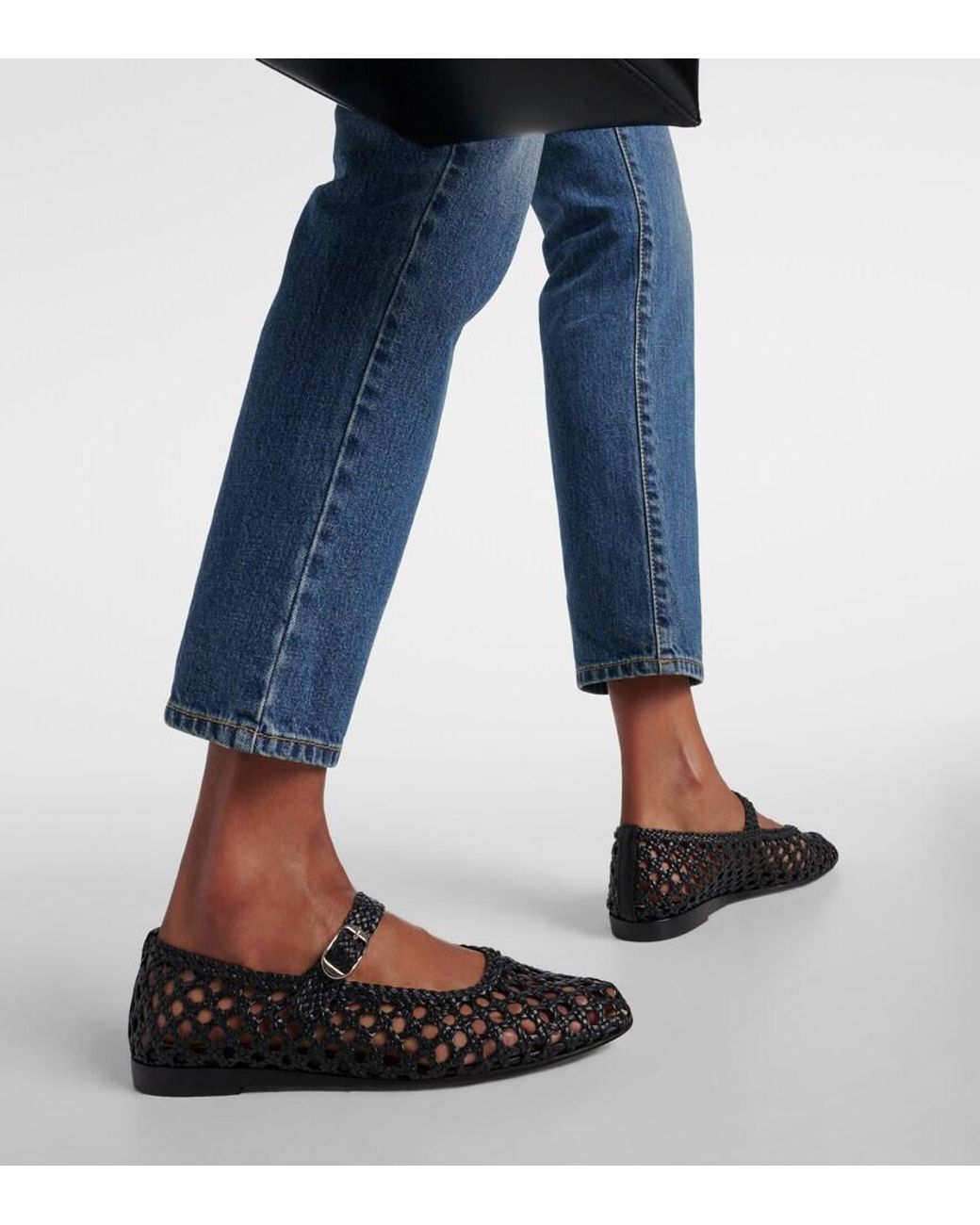 Le Monde Beryl Woven Mary Jane Ballerina Flats in Black | Lyst Canada