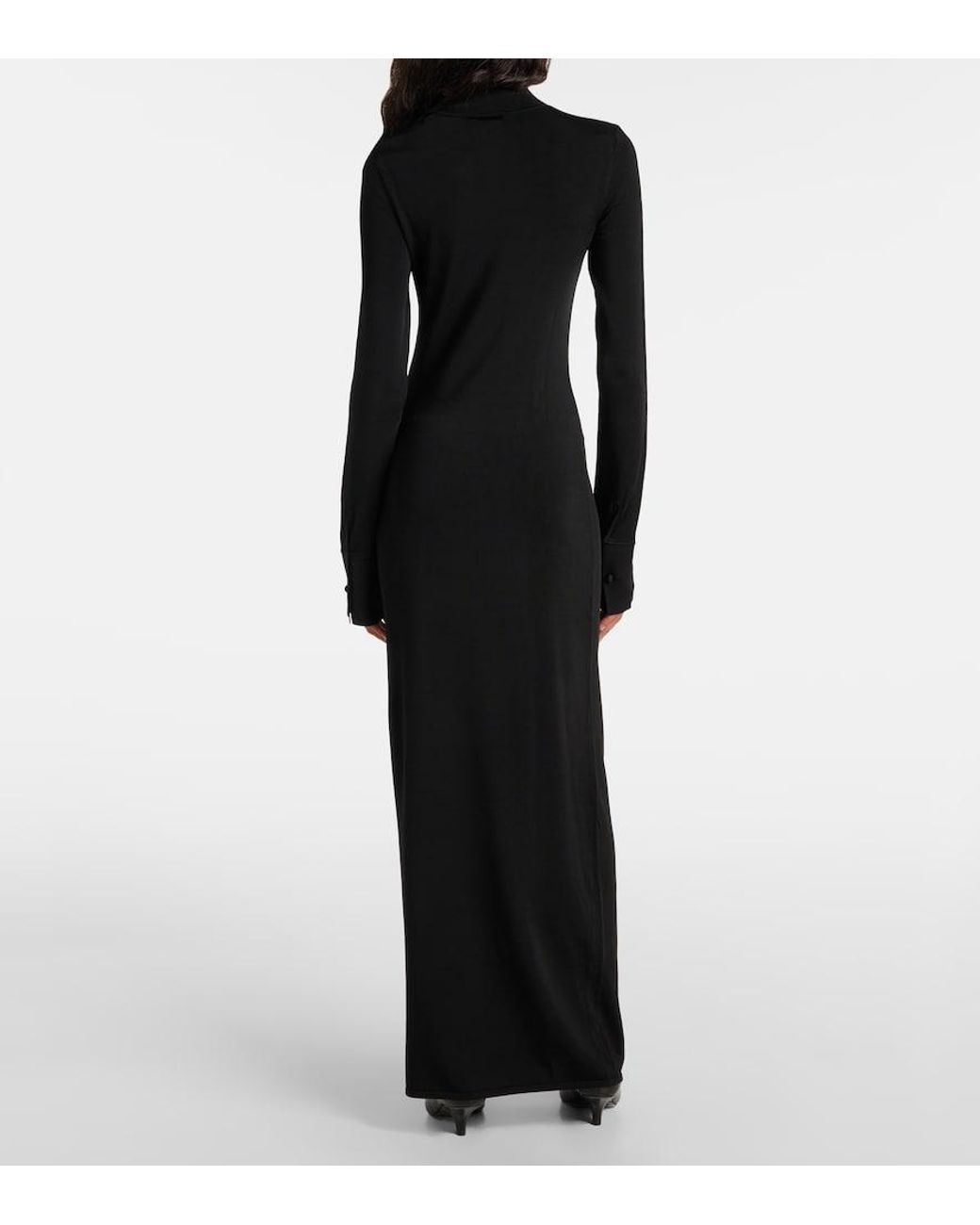 Robe Longue Iris En Jersey A Col Roule Galvan en coloris Black